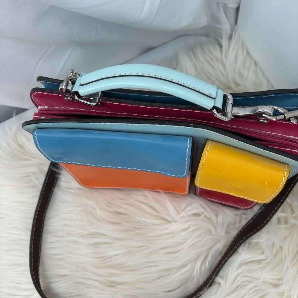 Vintage Vera Pelle purse Multi Color Block Retro